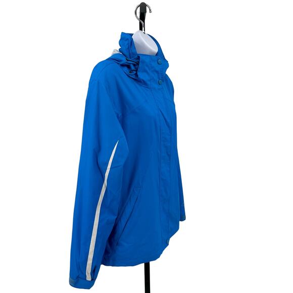 Columbia Sportswear Interchange Zip UP Jacket WMNS M Blue Hooded Hiking Outdoor - Picture 2 of 10